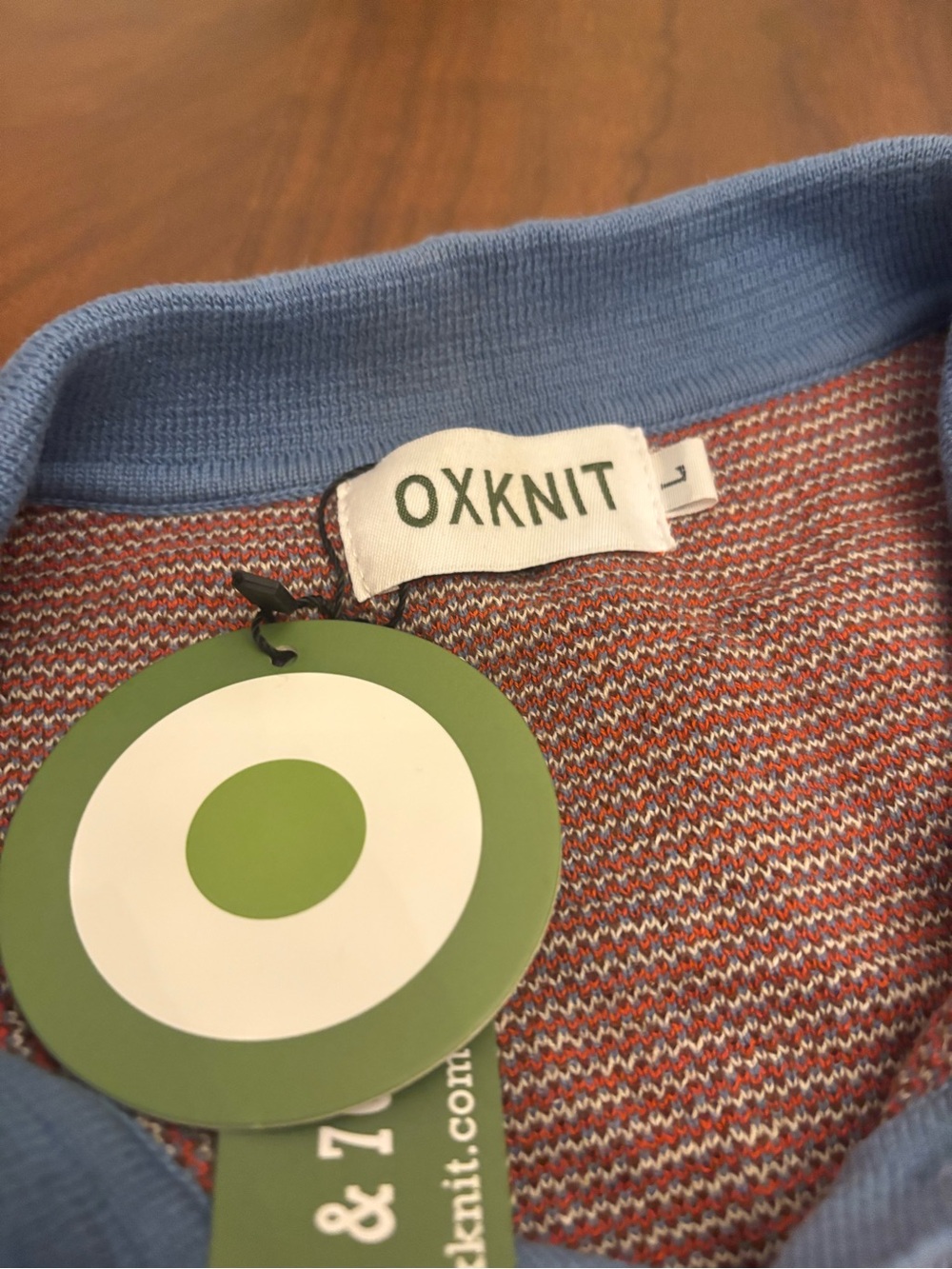 OXKNIT Retro Knit Polo Shirts Lot 2 Size L NWT 60s 70s Mod - Picture 3 of 7